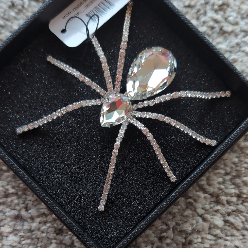 Crystal Spider Brooch